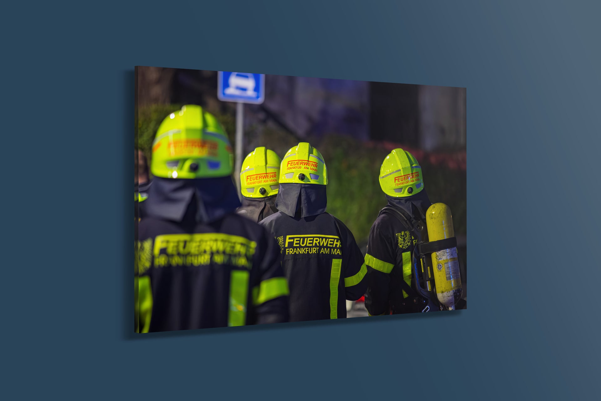Feuerwehr Frankfurt – nächtlicher Brandeinsatz (Acryl)