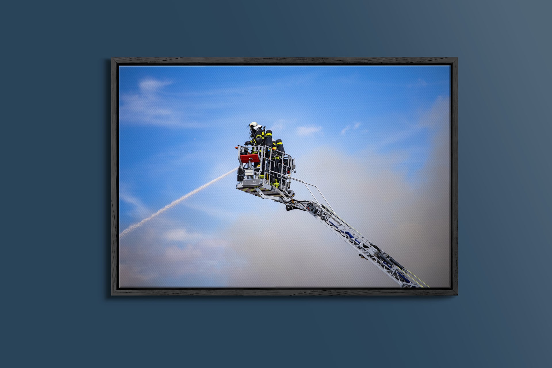 Feuerwehr-Einsatz Dietzenbach Brand in Maschinenhalle (Gerahmtes Bild)