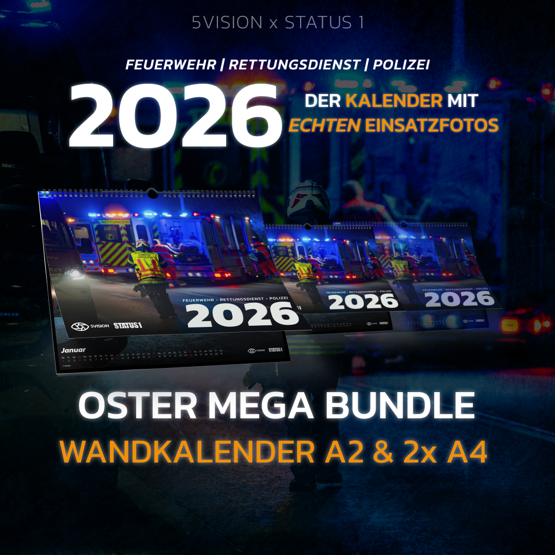 5VISION x STATUS 1 OSTER BUNDLE: Wandkalender (DIN A2 + 2x DIN A4) 2026