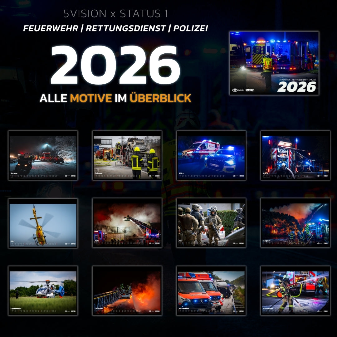 5VISION x STATUS 1 XXL Wandkalender (DIN A2) 2026