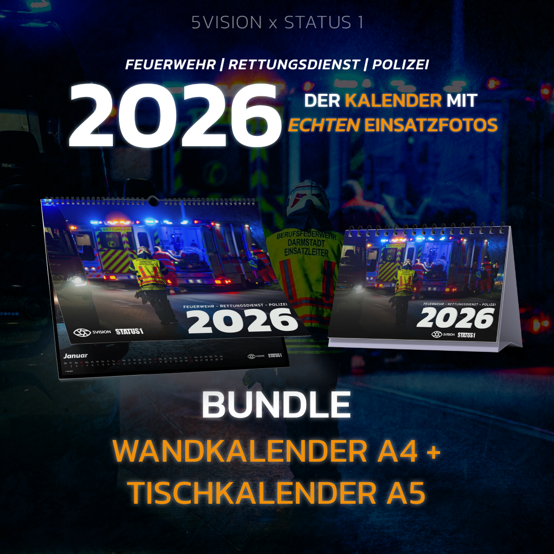 5VISION x STATUS 1 BUNDLE: Wandkalender (DIN A4) + Tischkalender (DIN A5) 2026