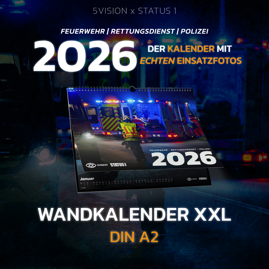 5VISION x STATUS 1 XXL Wandkalender (DIN A2) 2026