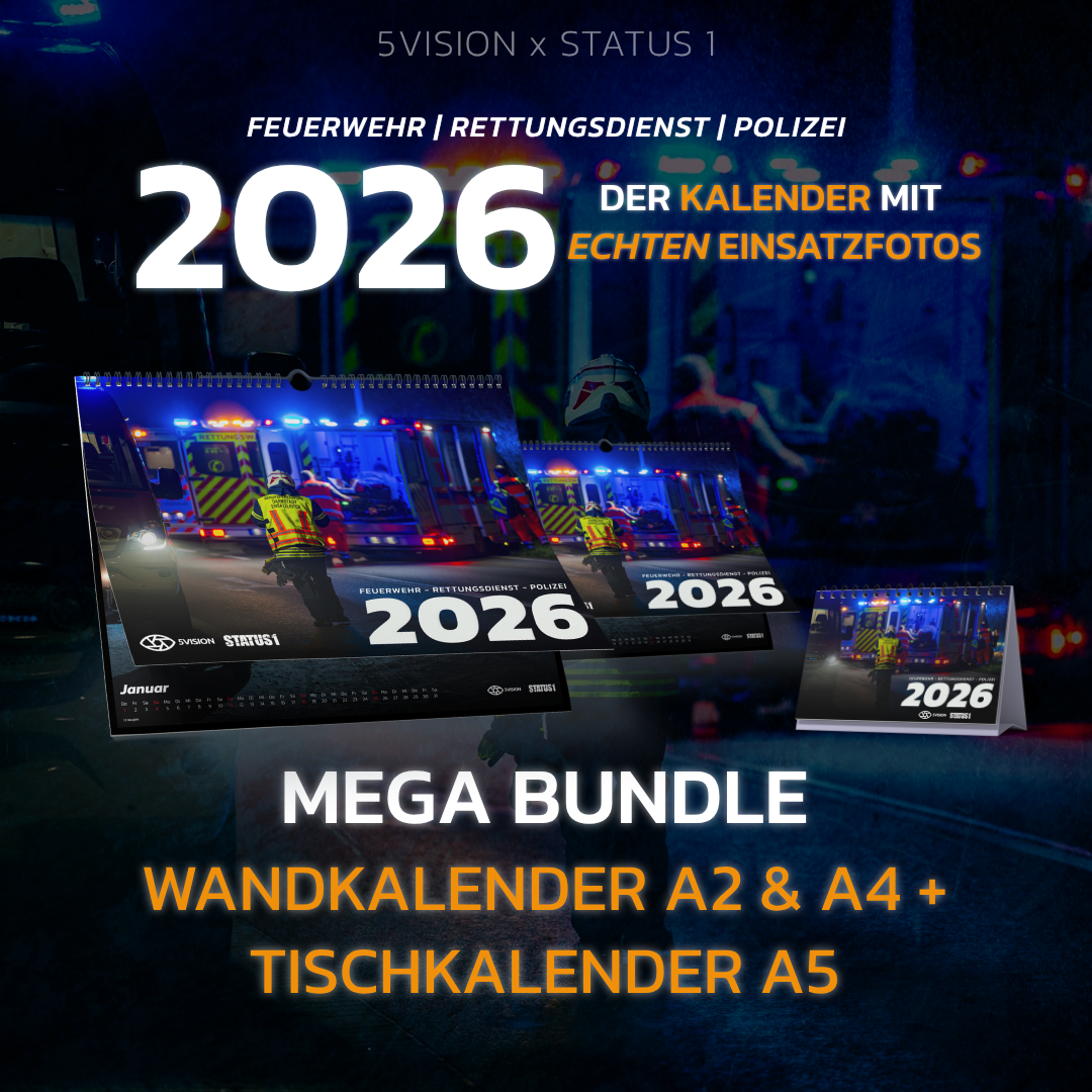 5VISION x STATUS 1 MEGA BUNDLE: Wandkalender (DIN A2 & DIN A4) + Tischkalender (DIN A5) 2026