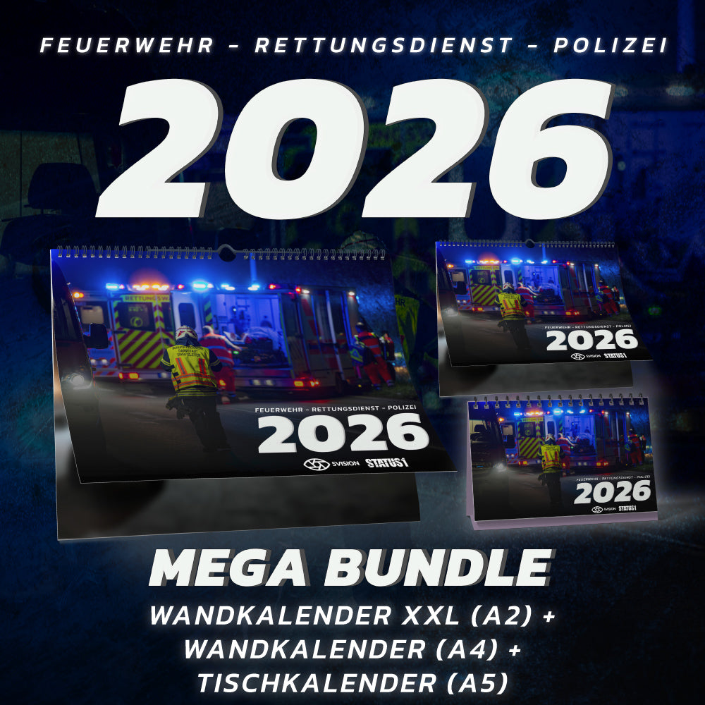5VISION x STATUS 1 MEGA BUNDLE: Wandkalender (DIN A2 & DIN A4) + Tischkalender (DIN A5) 2026