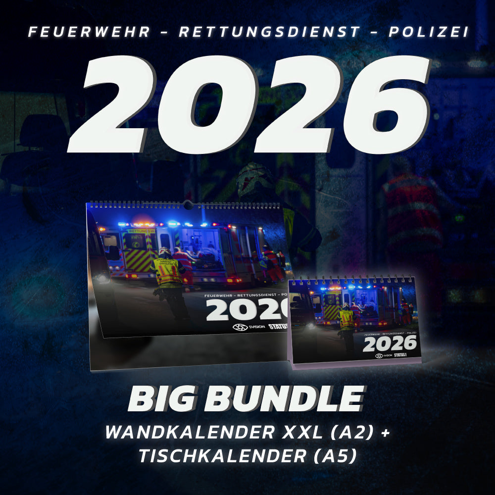 5VISION x STATUS 1 BIG BUNDLE: Wandkalender (DIN A2) + Tischkalender (DIN A5) 2026