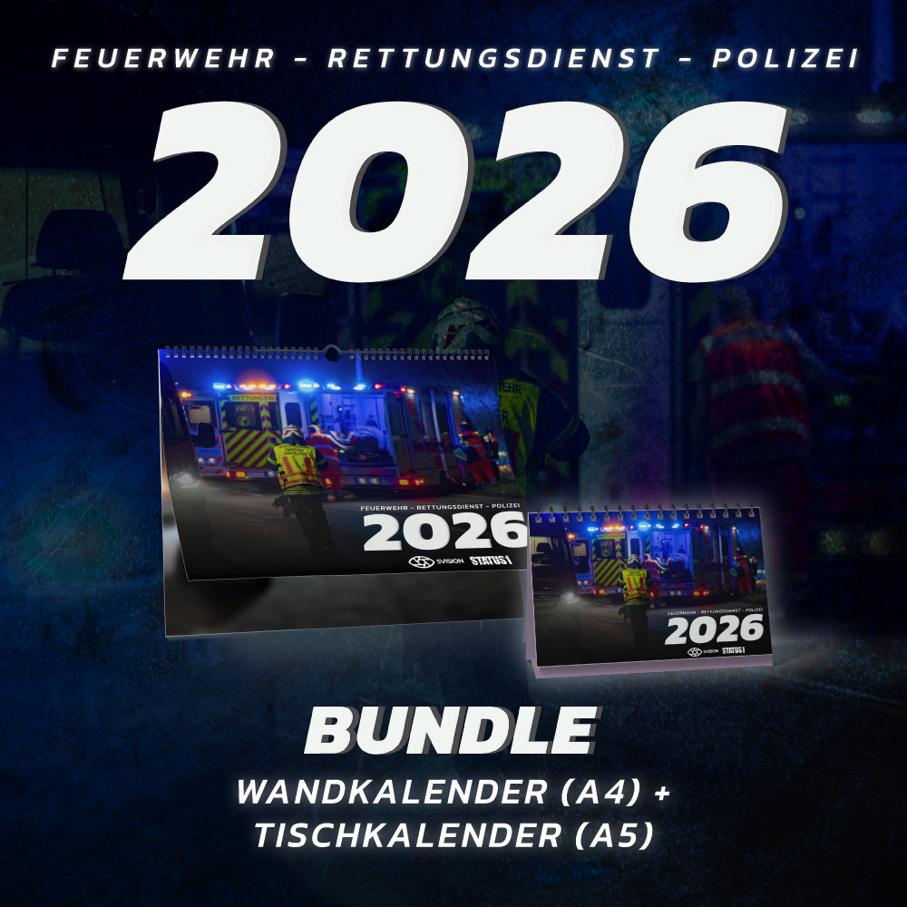 5VISION x STATUS 1 BUNDLE: Wandkalender (DIN A4) + Tischkalender (DIN A5) 2026